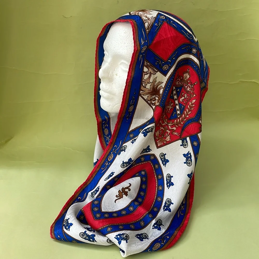 Vintage multicolored silk scarf